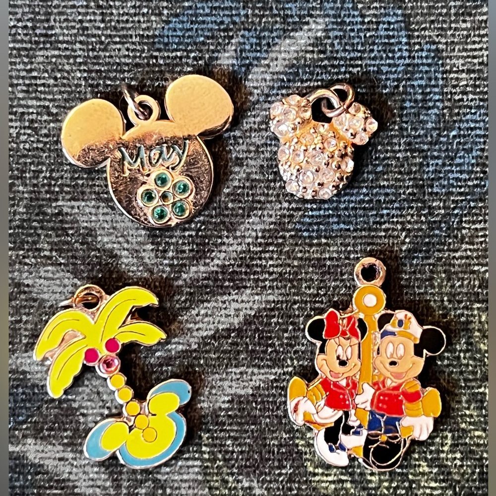 Vintage Disney Mickey & Minnie Charm Collection, Palm Tree, Over 40 yrs old.